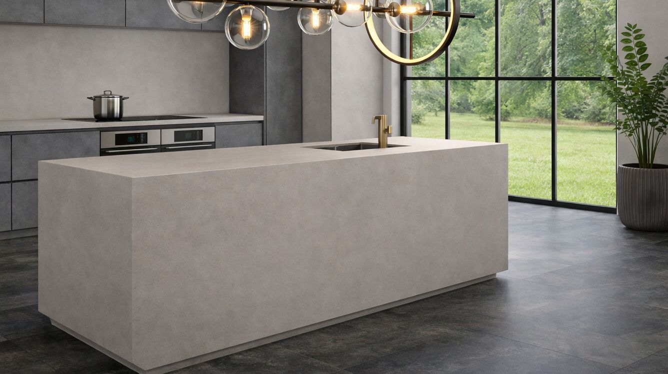 Küchenarbeitsplatte aus Konglomerat nach Maß, Beige – Caesarstone Wyndigo - Geschliffen